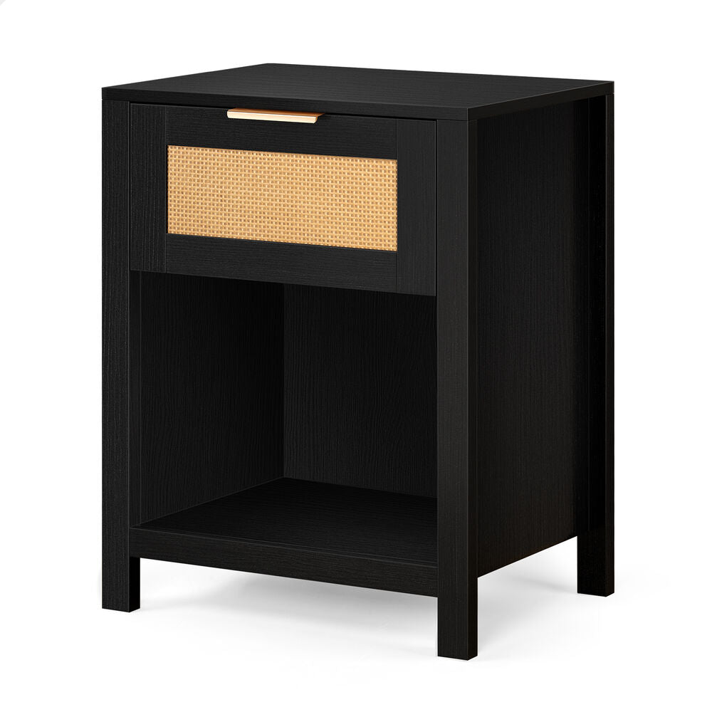 ALFORDSON Bedside Table Nightstand Side End 1 Drawer Storage Shelf Black