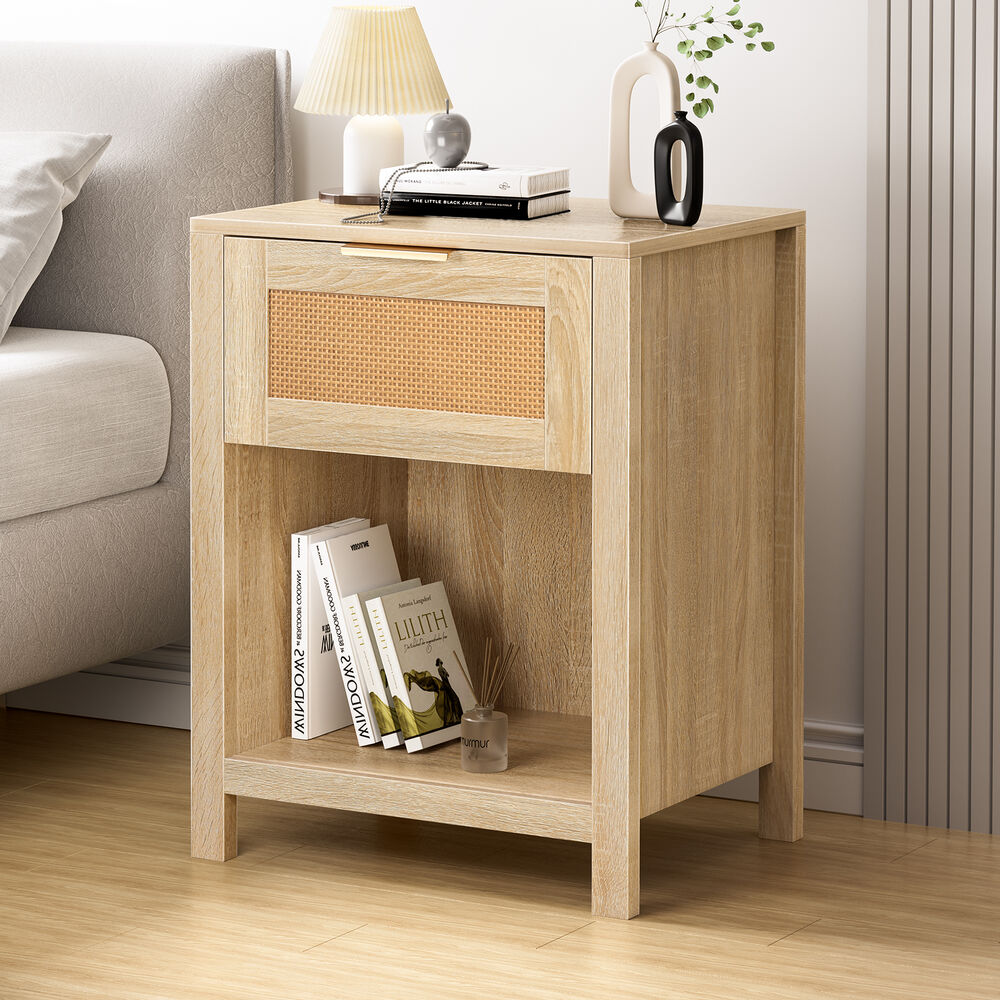 ALFORDSON Bedside Table Nightstand Side End 1 Drawer Storage Shelf Wood