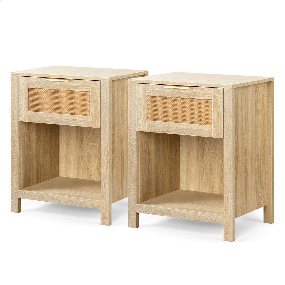 ALFORDSON 2x Bedside Table Nightstand Side End 1 Drawer Storage Shelf Wood