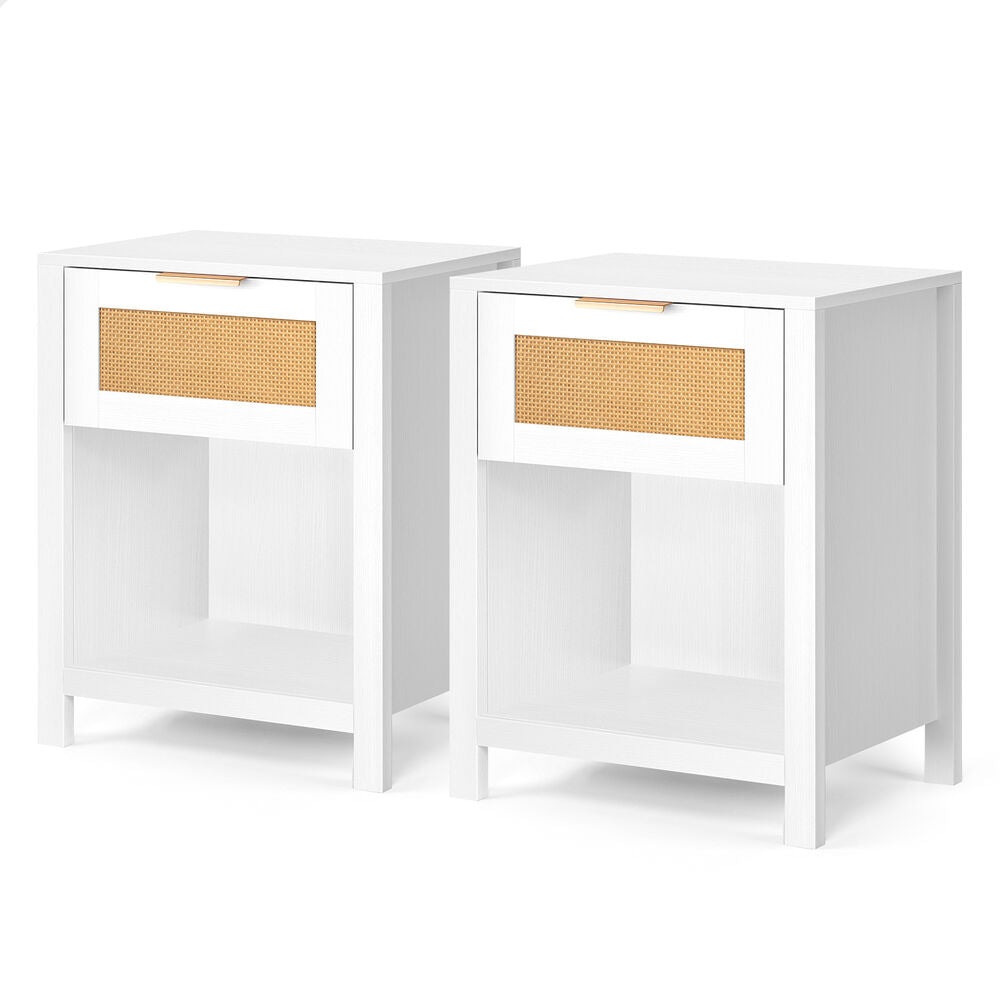 ALFORDSON 2x Bedside Table Nightstand Side End 1 Drawer Storage Shelf White