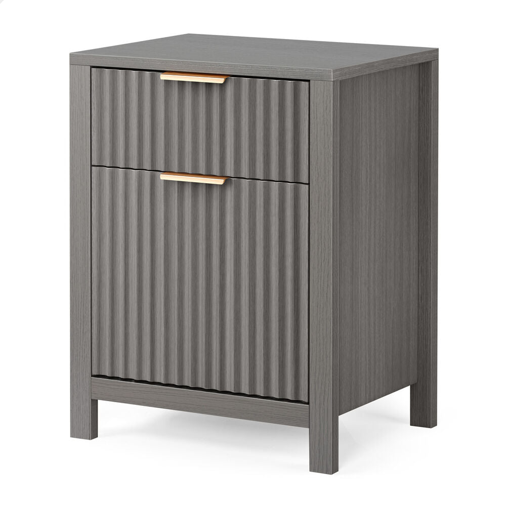 ALFORDSON Bedside Table Nightstand Side Storage 2 Drawers Cabinet Grey