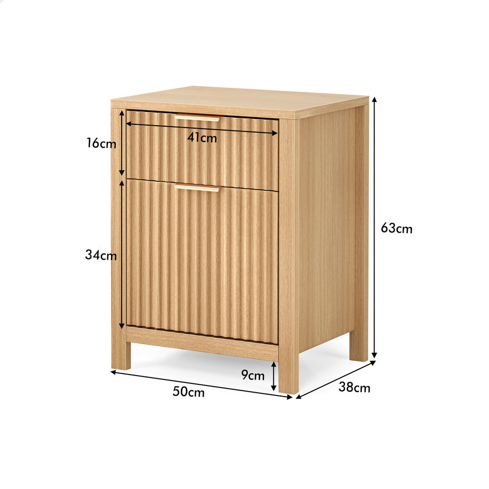 ALFORDSON 2x Bedside Table Nightstand Side Storage 2 Drawers Cabinet Wood