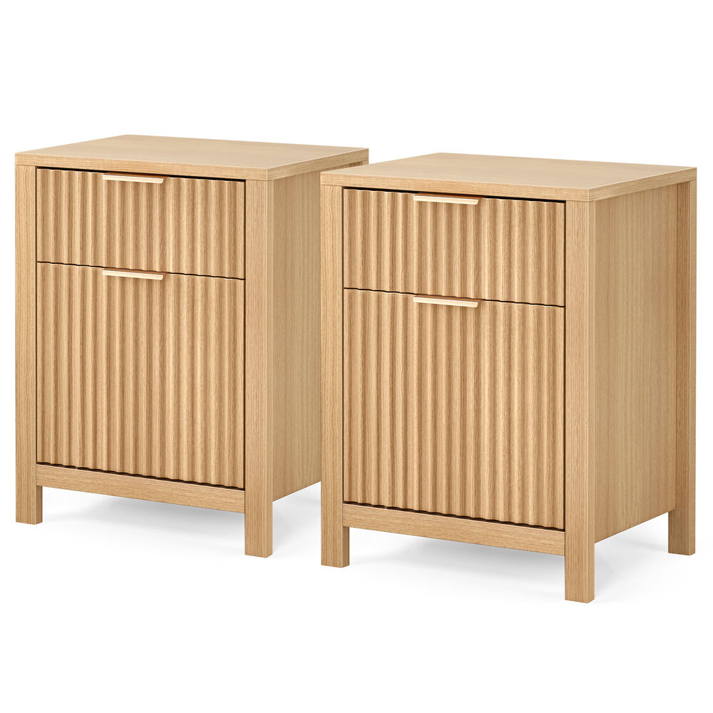 ALFORDSON 2x Bedside Table Nightstand Side Storage 2 Drawers Cabinet Wood
