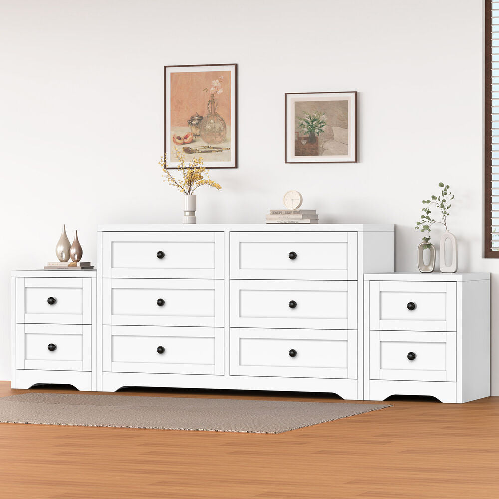 ALFORDSON 6 Chest of Drawers Bedside Table Hamptons Bedroom Storage Cabinet White