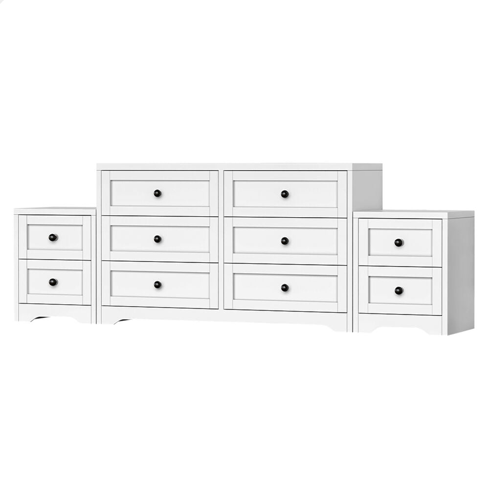 ALFORDSON 6 Chest of Drawers Bedside Table Hamptons Bedroom Storage Cabinet White