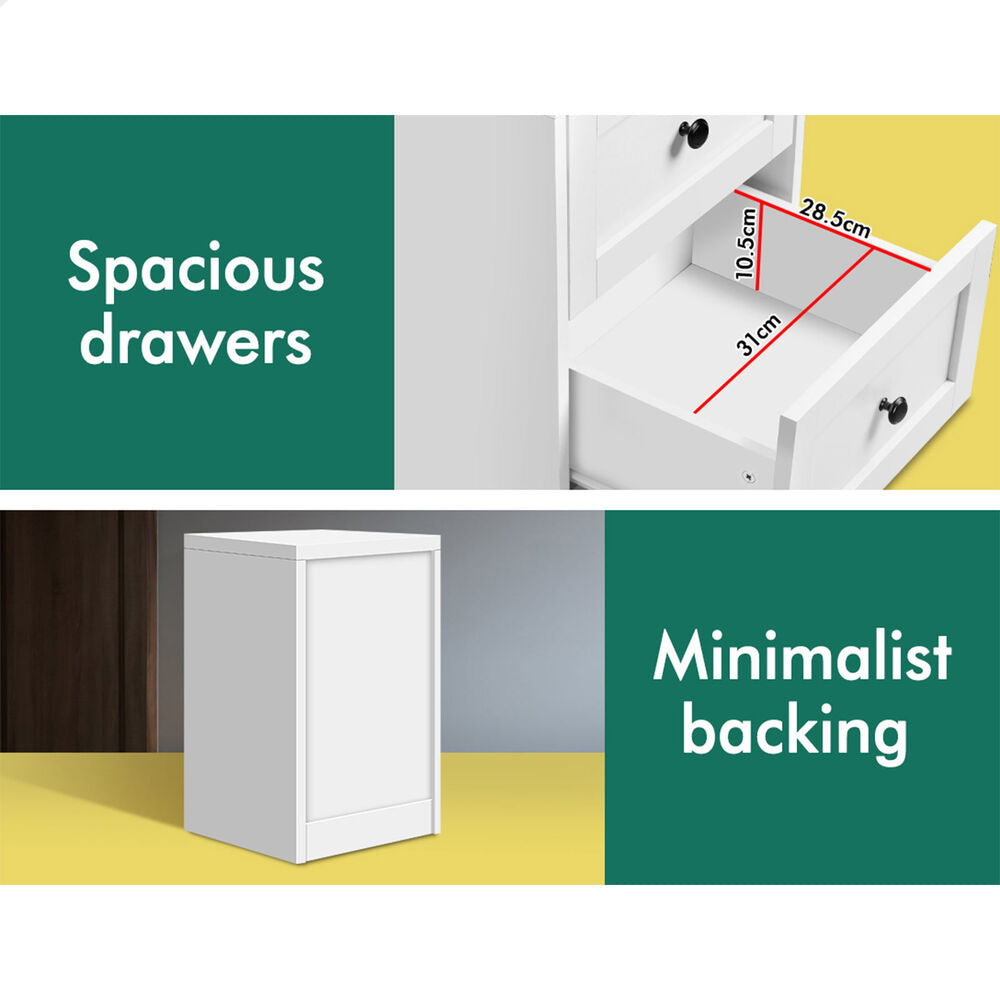 ALFORDSON 5 Chest of Drawers 2x Bedside Table Bedroom Storage Hamptons White
