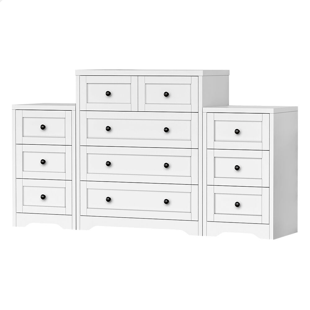 ALFORDSON 5 Chest of Drawers 2x Bedside Table Bedroom Storage Hamptons White