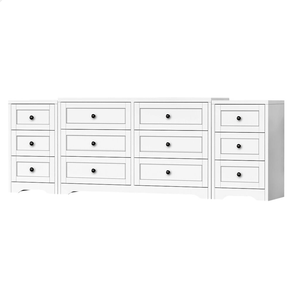 ALFORDSON 6 Chest of Drawers 2x Bedside Table Bedroom Storage Hamptons White
