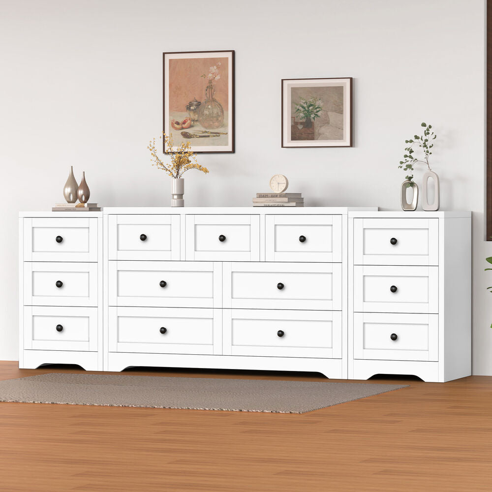 ALFORDSON 7 Chest of Drawers 2x Bedside Table Bedroom Storage Hamptons White