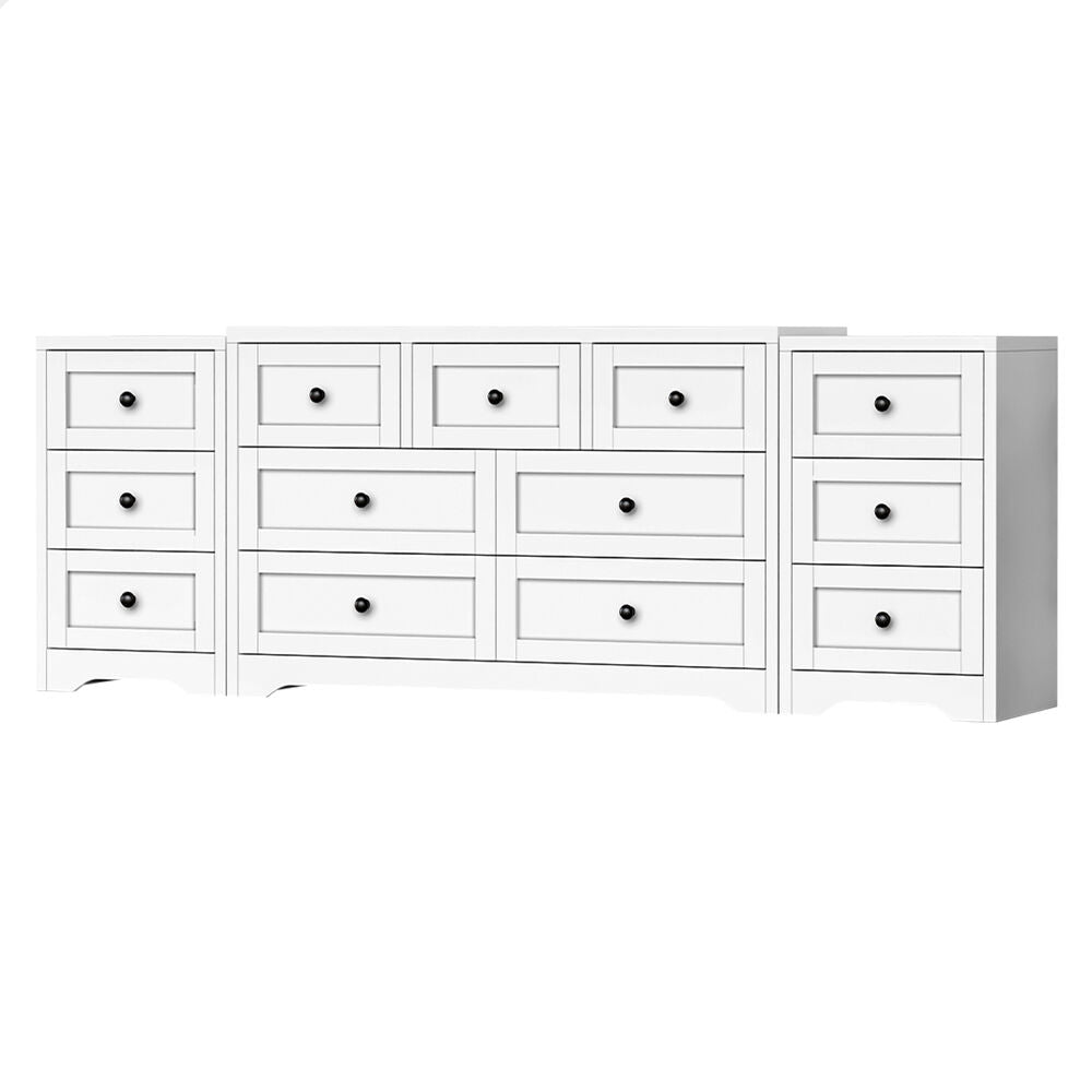 ALFORDSON 7 Chest of Drawers 2x Bedside Table Bedroom Storage Hamptons White