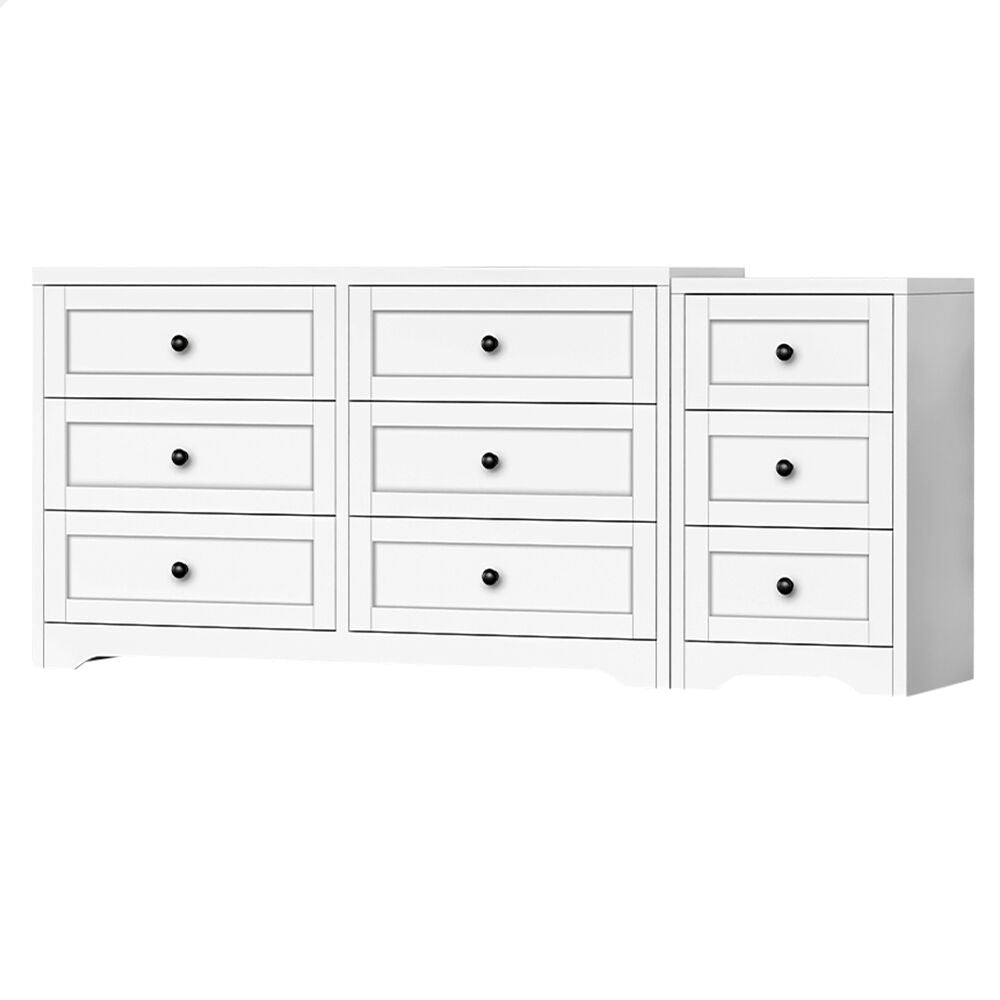 ALFORDSON 6 Chest of Drawers Bedside Table Bedroom Storage Hamptons White