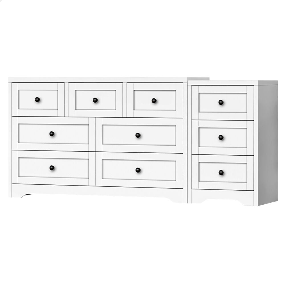 ALFORDSON 7 Chest of Drawers Bedside Table Bedroom Storage Hamptons White