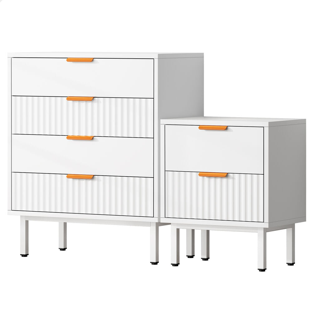 ALFORDSON 4 Chest of Drawers Bedside Table Storage Cabinet Set Dresser White