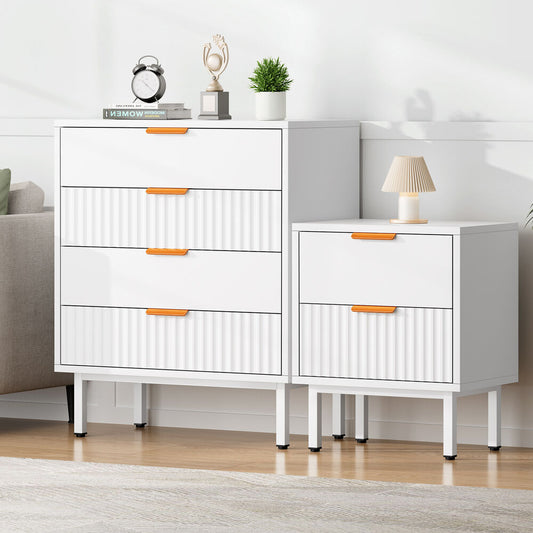 ALFORDSON 4 Chest of Drawers Bedside Table Storage Cabinet Set Dresser White