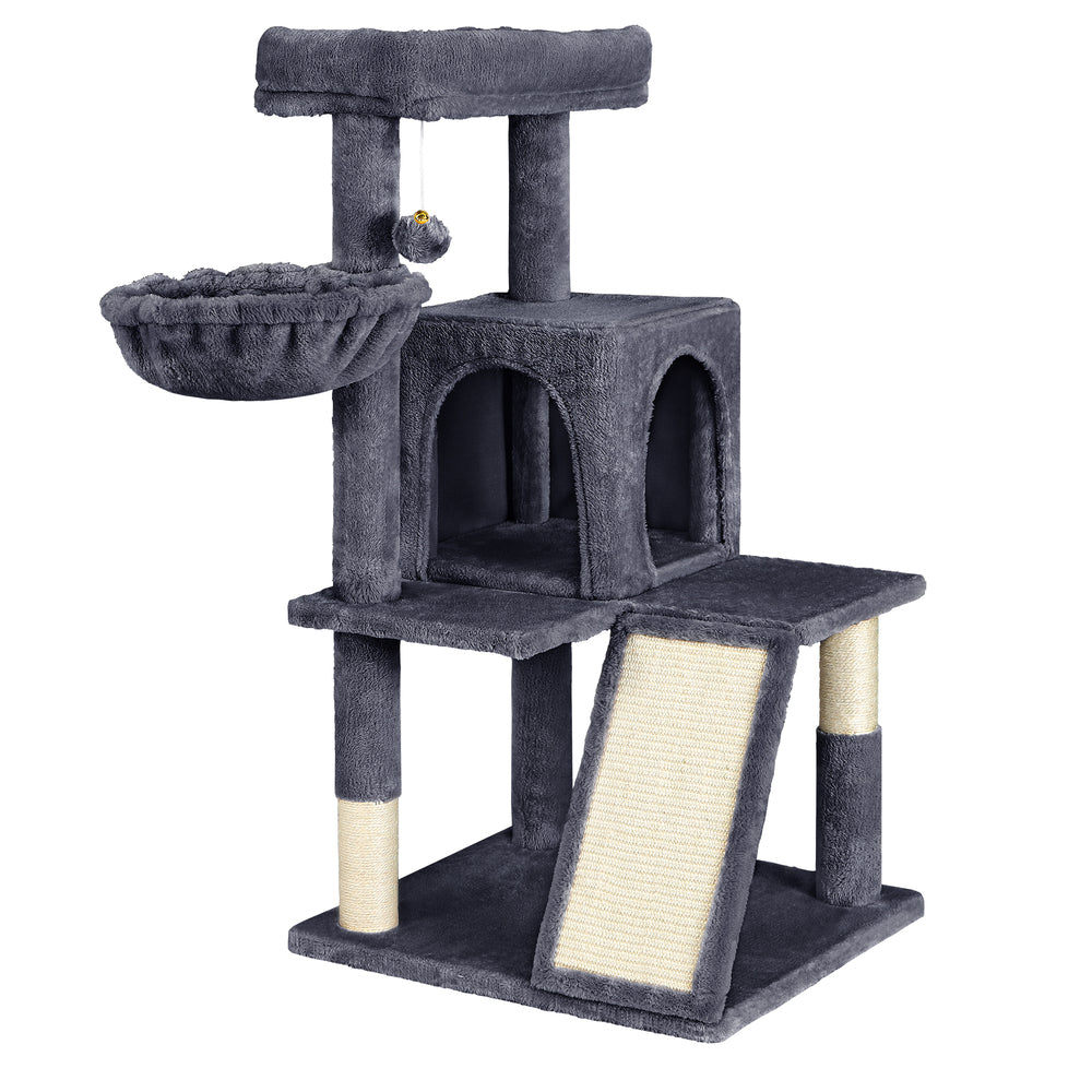 BEASTIE Cat Tree Scratching Post Scratcher Tower Condo House Furniture Wood 100cm Grey