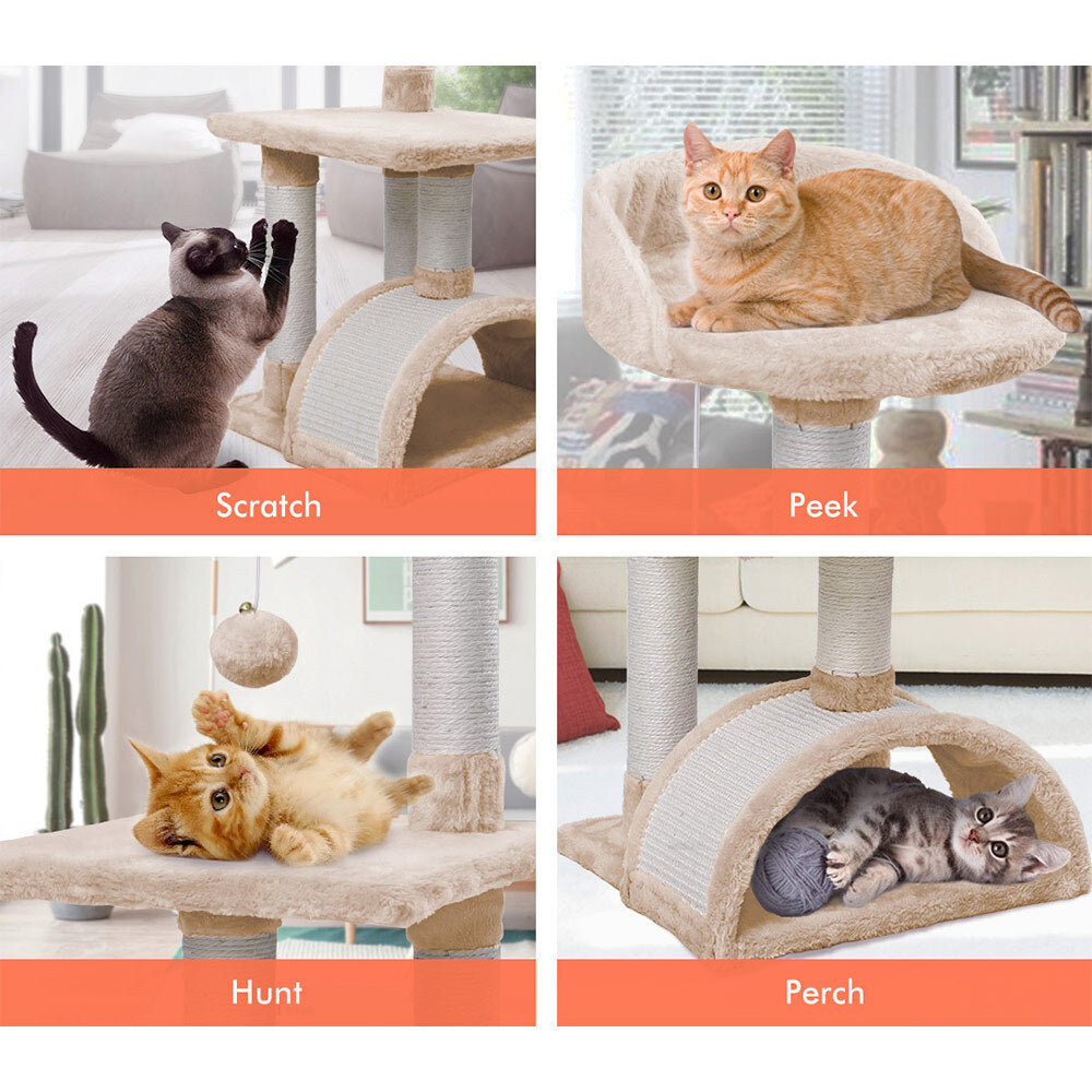 BEASTIE Cat Tree Scratching Post Scratcher Tower Condo House Furniture Wood 82cm