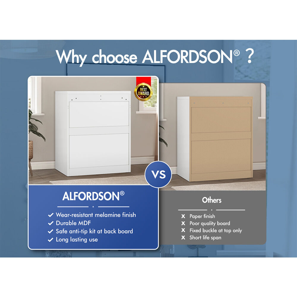 5 Chest of Drawers ALFORDSON Hamptons Storage Cabinet White