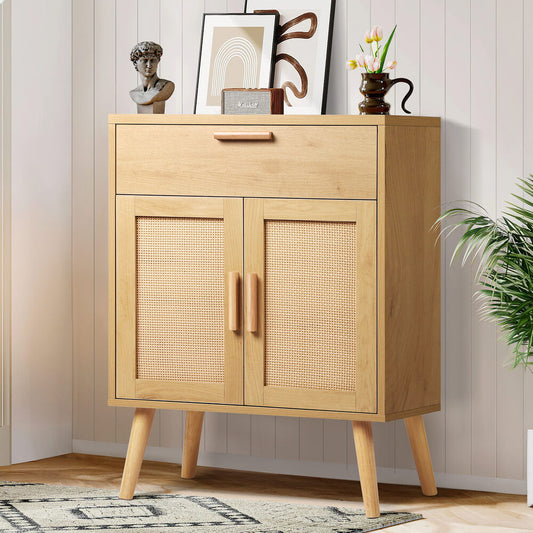 ALFORDSON Sideboard Chest of Drawers Rattan Buffet Storage Cabinet Kitchen Oak
