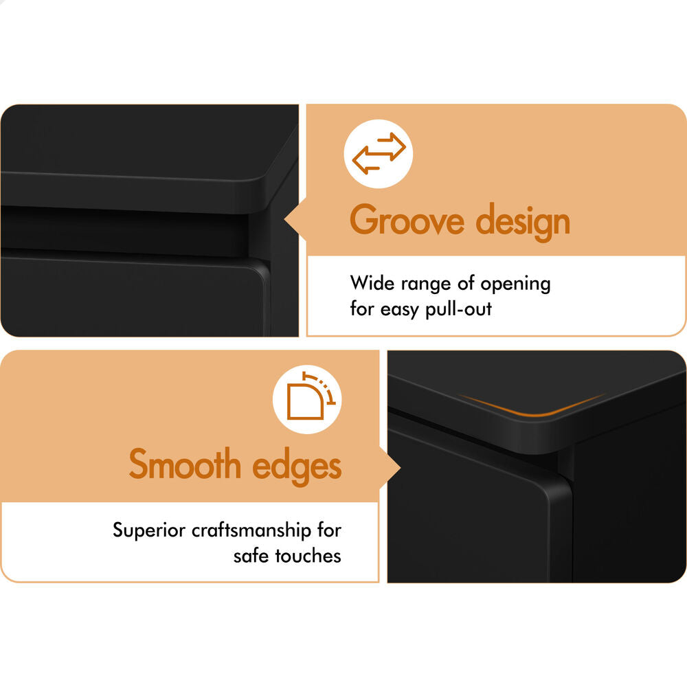 ALFORDSON 5 Chest of Drawers Minimalist Storage Cabinet Dresser Tallboy Black