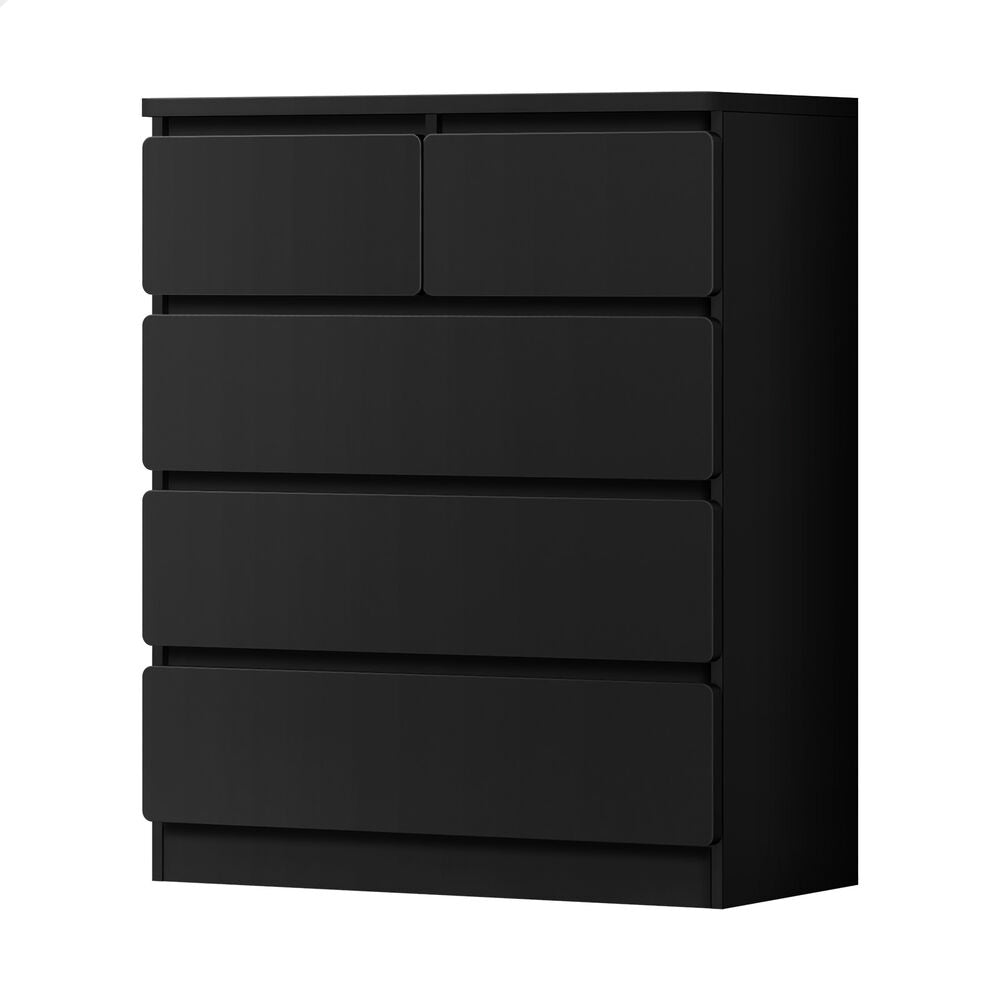 ALFORDSON 5 Chest of Drawers Minimalist Storage Cabinet Dresser Tallboy Black