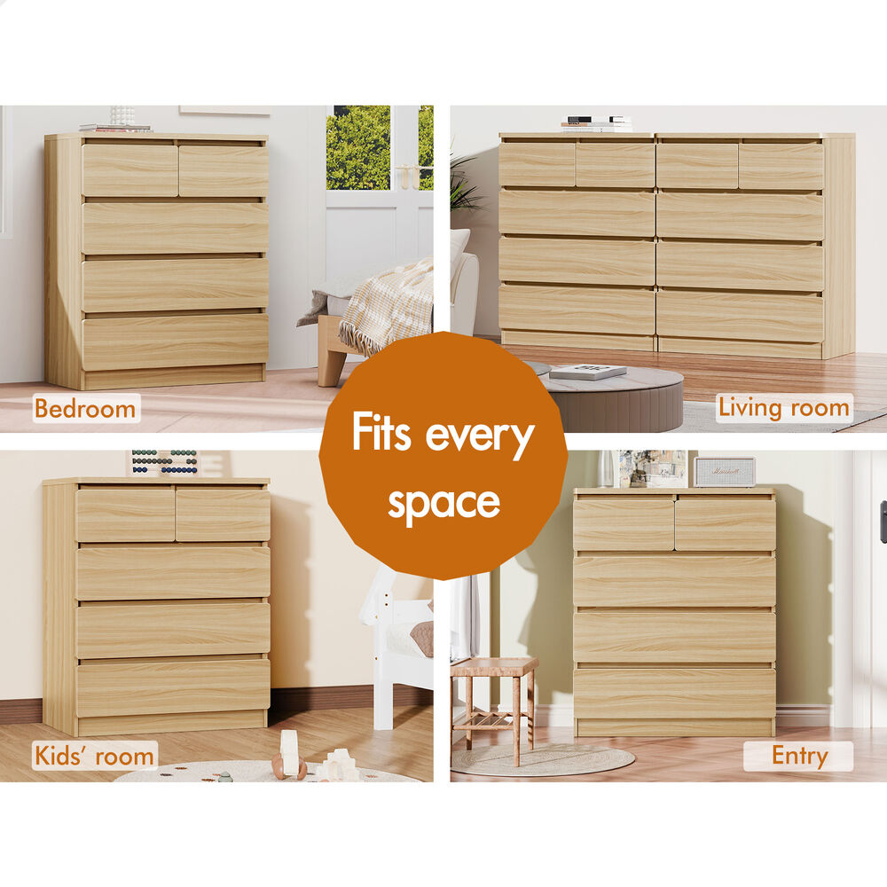 ALFORDSON 5 Chest of Drawers Minimalist Storage Cabinet Dresser Tallboy Oak