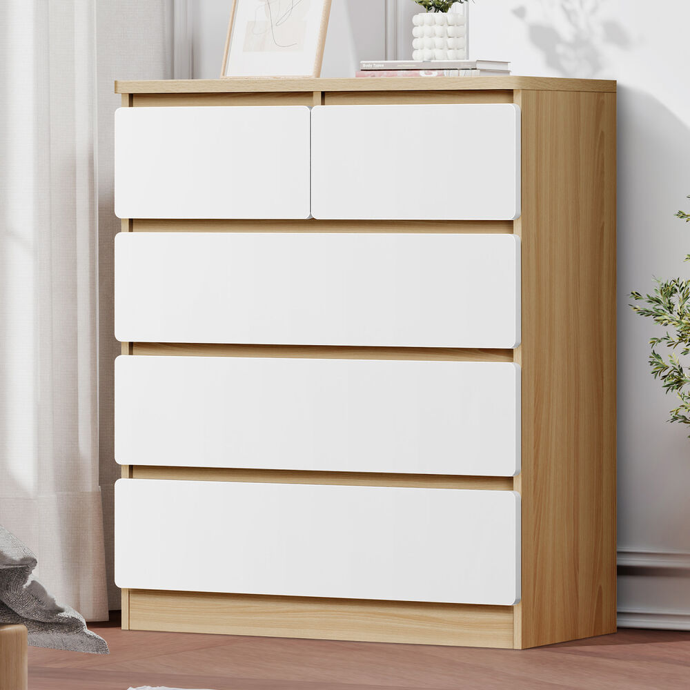 ALFORDSON 5 Chest of Drawers Minimalist Storage Cabinet Dresser Tallboy Wood