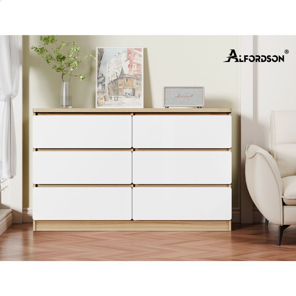 ALFORDSON 6 Chest of Drawers Minimalist Storage Cabinet Dresser Tallboy Wood