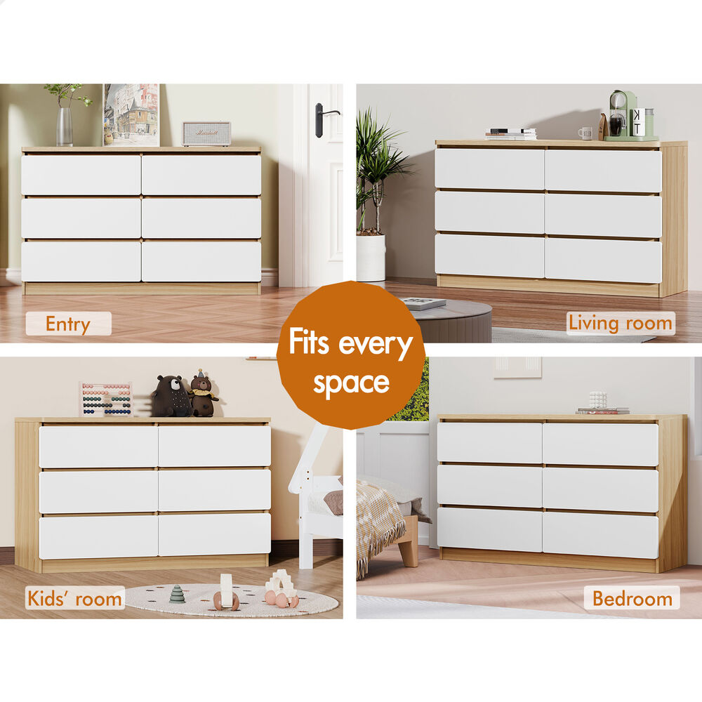 ALFORDSON 6 Chest of Drawers Minimalist Storage Cabinet Dresser Tallboy Wood