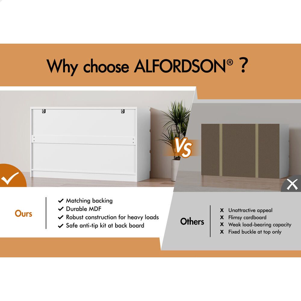 ALFORDSON 6 Chest of Drawers Minimalist Storage Cabinet Dresser Tallboy White