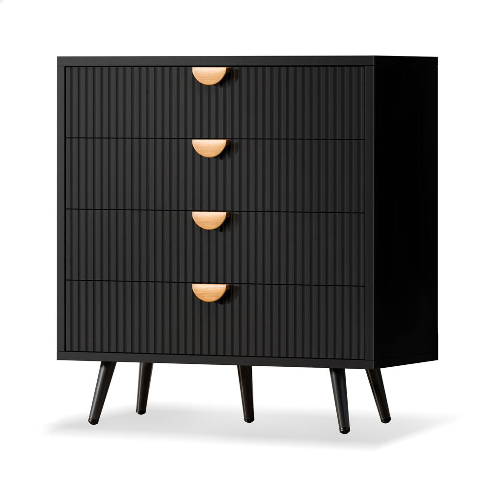 ALFORDSON 4 Chest of Drawers Modern Storage Cabinet Dresser Tallboy Black