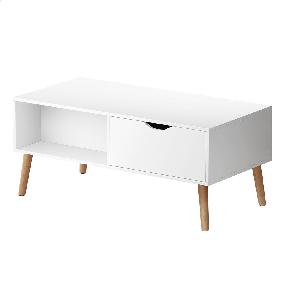 ALFORDSON Coffee Table Storage Tables 2 Drawers Shelf Modern Desk White
