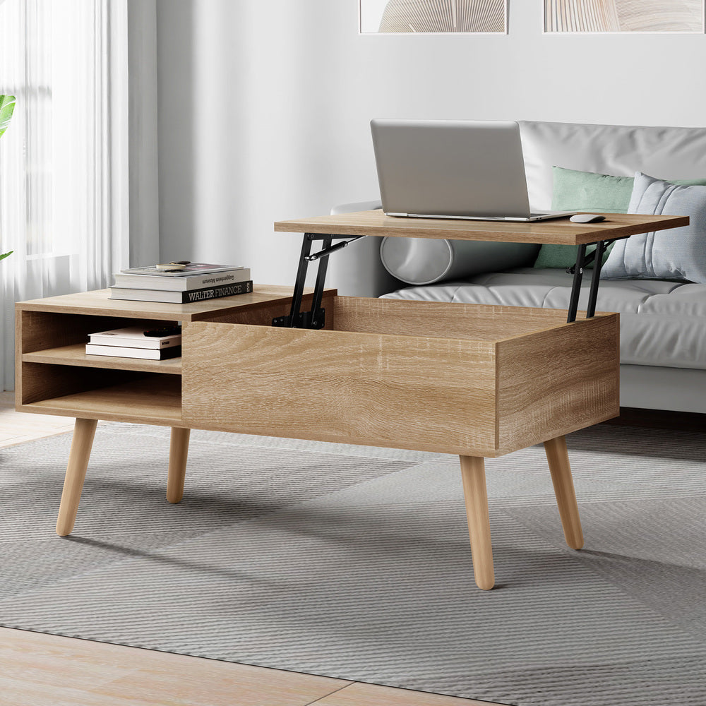 2-in-1 ALFORDSON Coffee Table Lift Up Hidden Storage Wood
