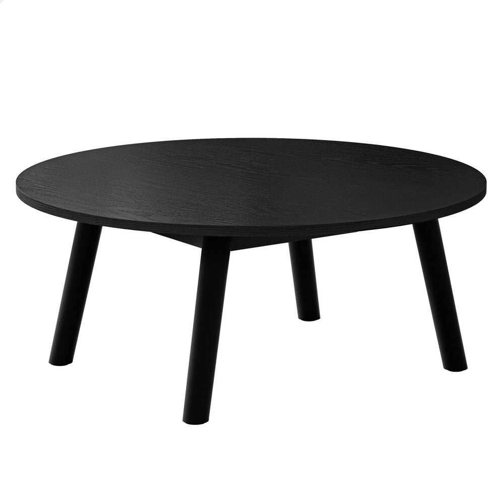 ALFORDSON Coffee Table Modern Round Table Sturdy Wooden Legs Living Room Black