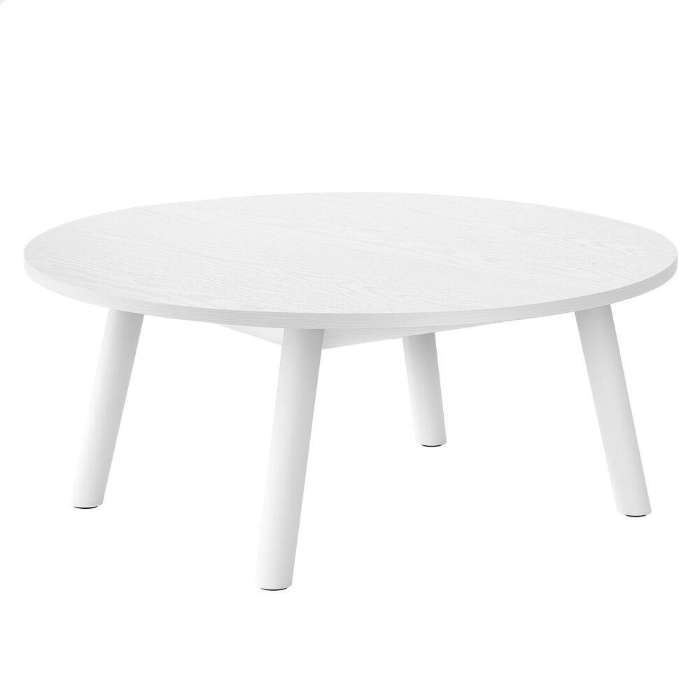 ALFORDSON Coffee Table Modern Round Table Sturdy Wooden Legs Living Room White