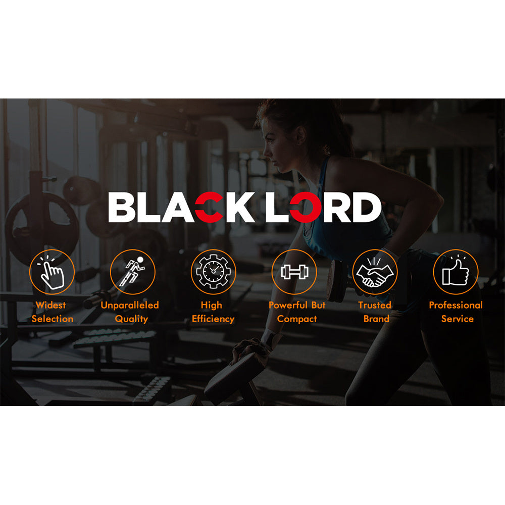 BLACK LORD 35KG Adjustable Dumbbell Set Rubber Weight Plates Lifting Bench Black