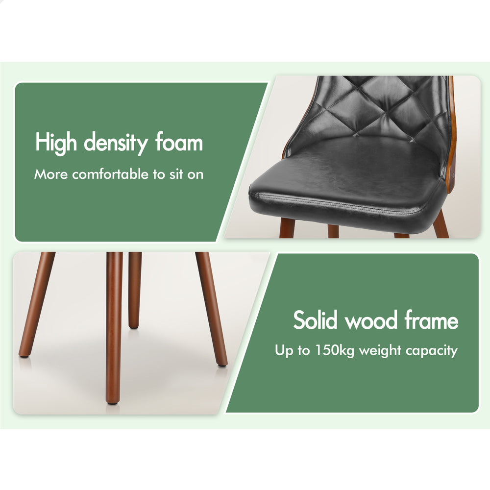 2x ALFORDSON Dining Chairs Leather Grey