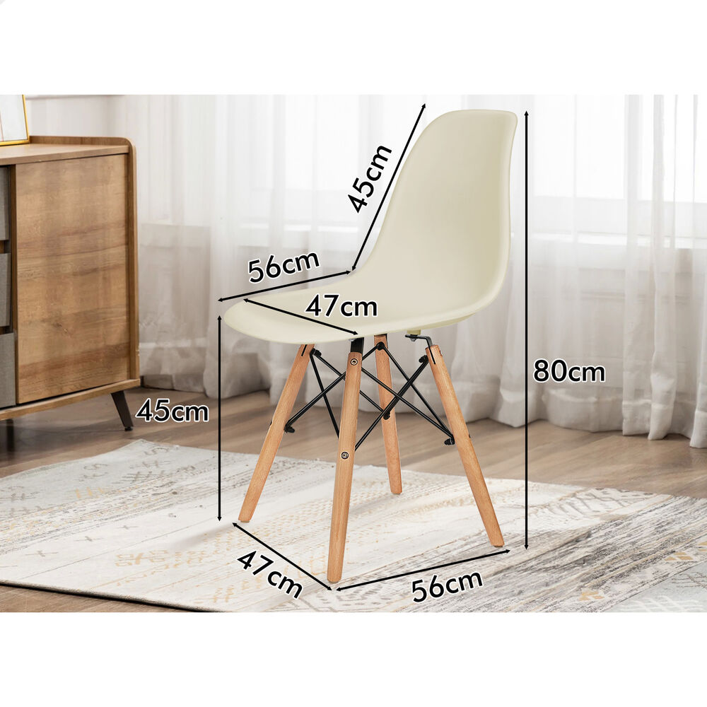 ALFORDSON 4x Dining Chairs Retro Steel Kitchen Lounge Cafe Solid Wood Beige