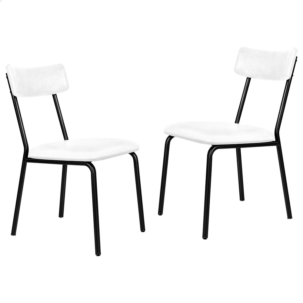 ALFORDSON 2x Dining Chairs Accent Kitchen Lounge Curved Back PU Leather White