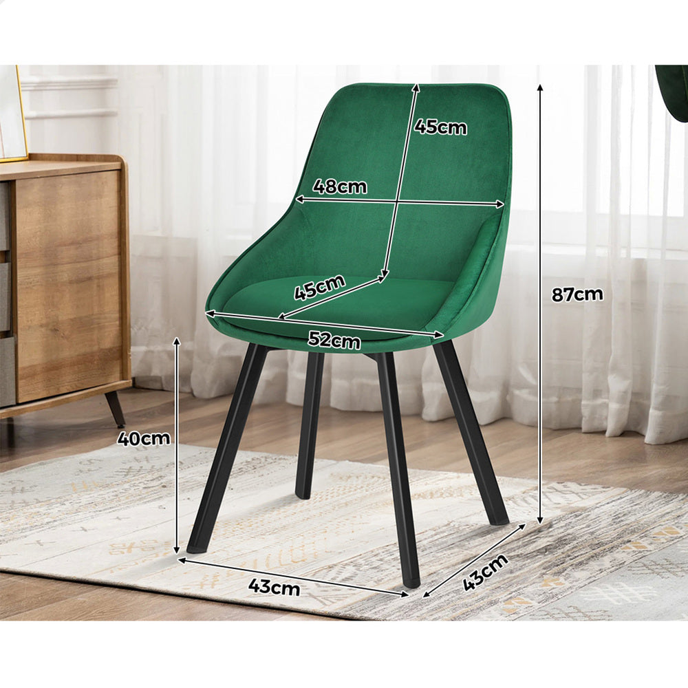 ALFORDSON 2x Dining Chairs Swivel Velvet Green
