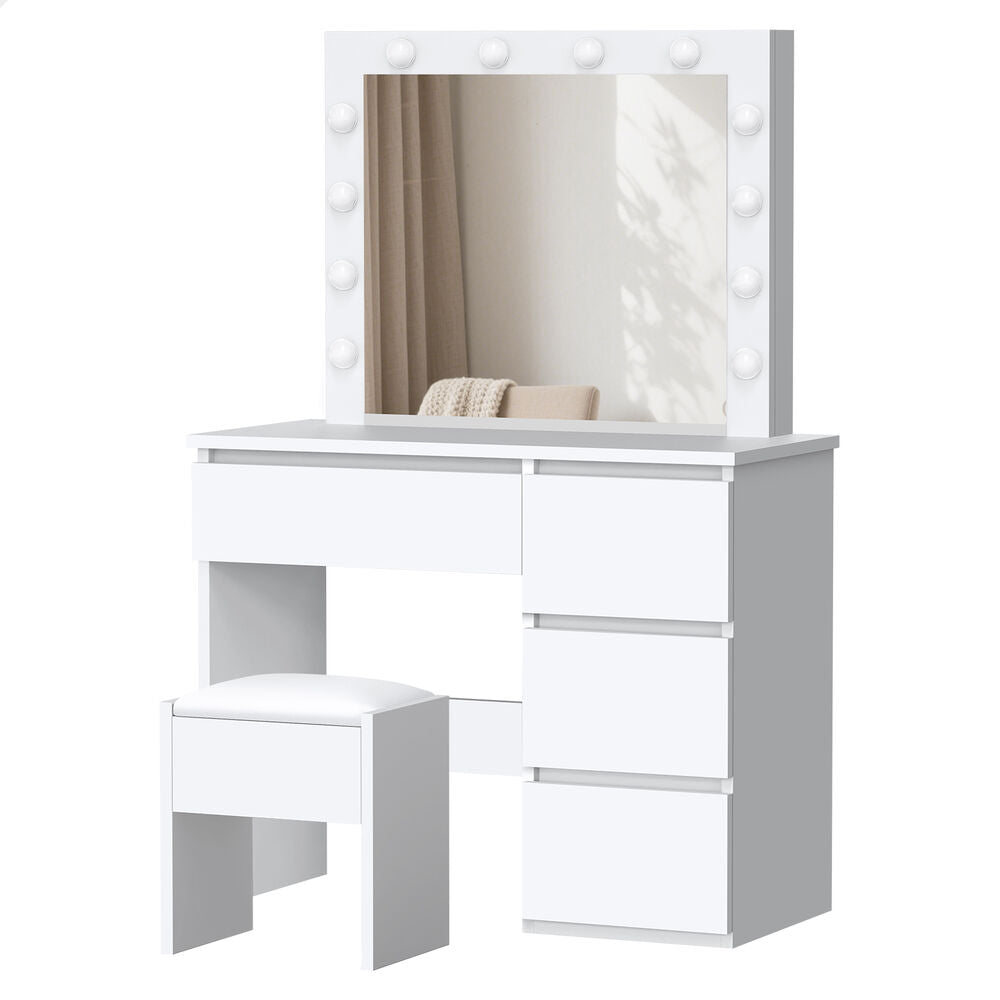 ALFORDSON Dressing Table Set Stool LED White