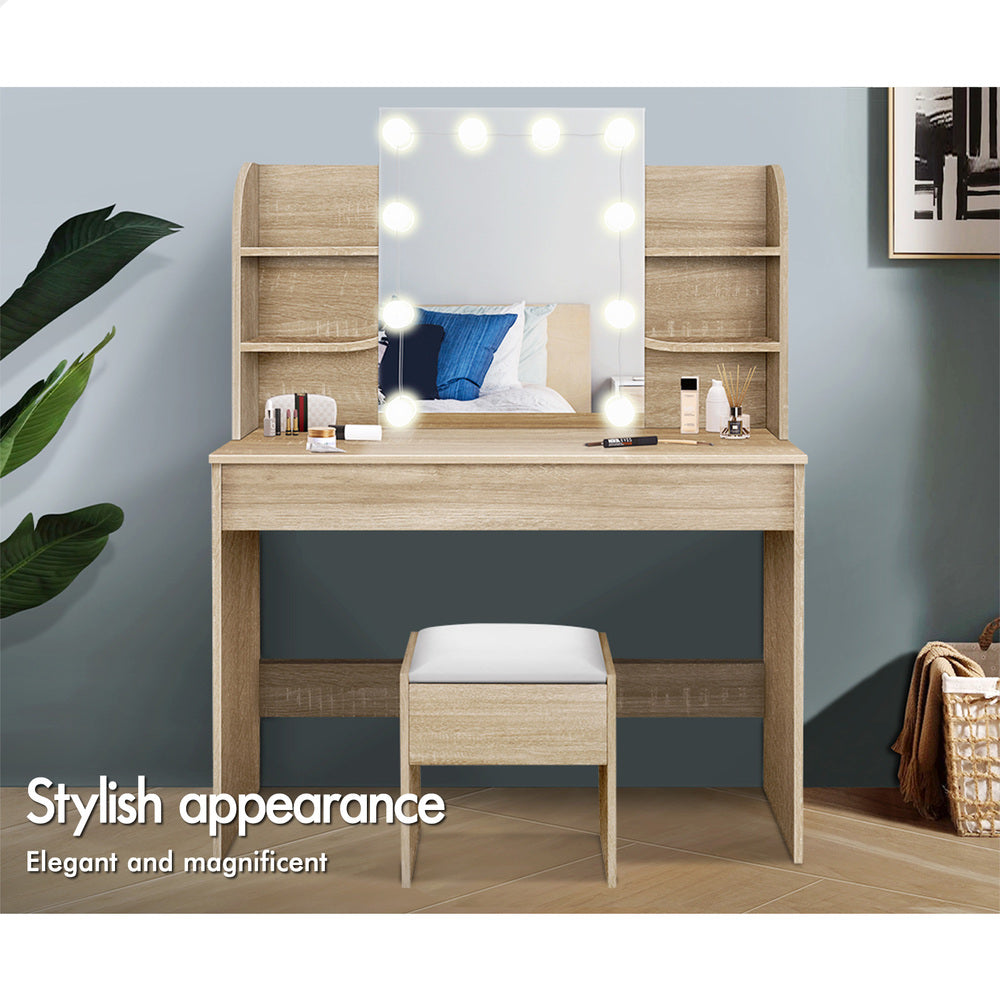 ALFORDSON Dressing Table Stool Set Makeup Mirror Wood