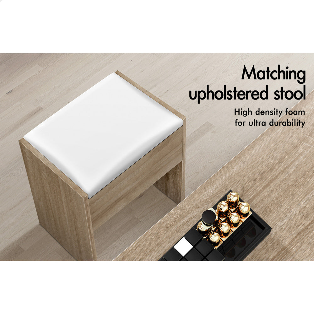 ALFORDSON Dressing Table Stool Set Makeup Mirror Wood