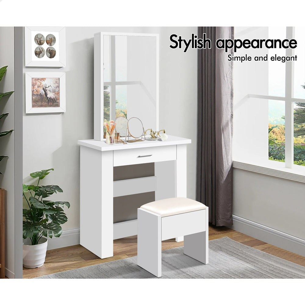 ALFORDSON Dressing Table Stool Set Sliding Makeup Mirror Vanity Desk White
