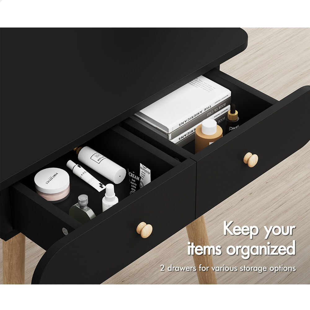 ALFORDSON Dressing Table Stool Set Makeup Mirror Vanity LED Light Black