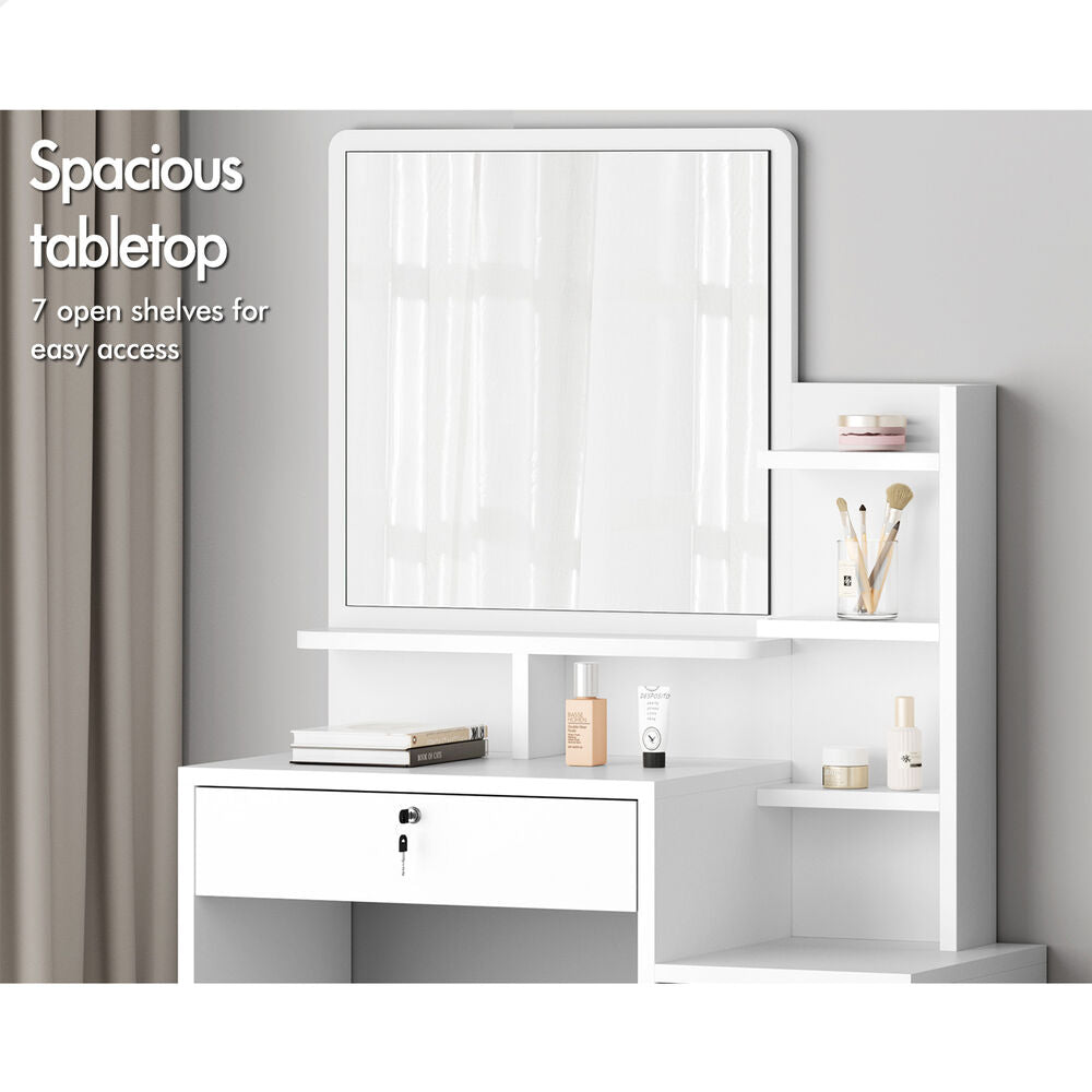 ALFORDSON Dressing Table Stool Set Makeup Mirror Cabinet Vanity Desk White