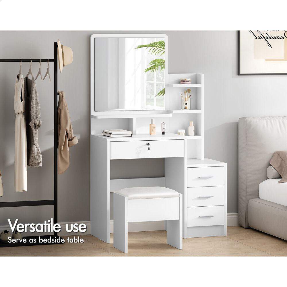 ALFORDSON Dressing Table Stool Set Makeup Mirror Cabinet Vanity Desk White