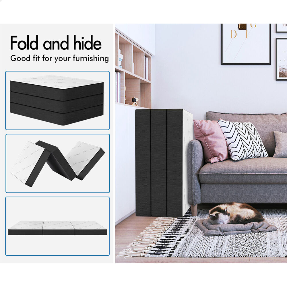 STARRY EUCALYPT Folding Mattress Mesh Bamboo Fabric Foldable Lounge Single