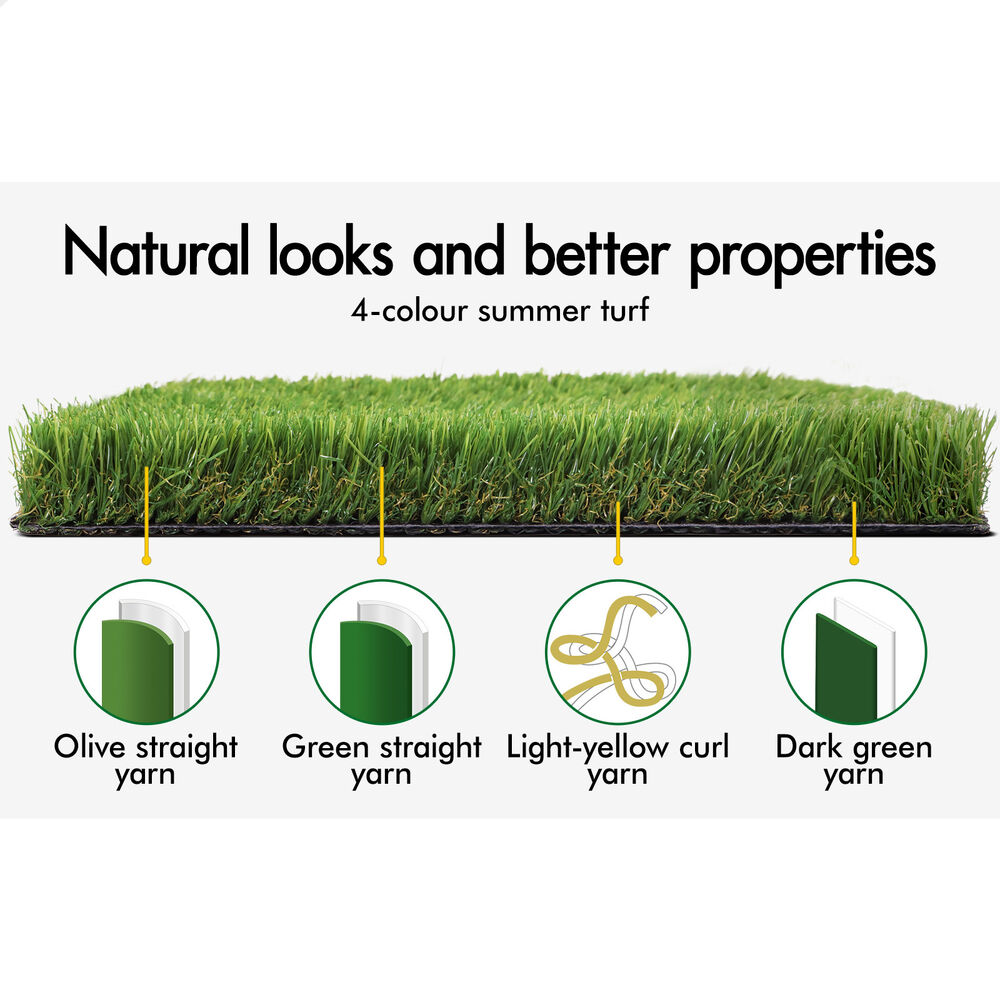 OTANIC Artificial Grass 40mm 1x10m Synthetic Turf 10SQM Roll Fake Yarn Lawn