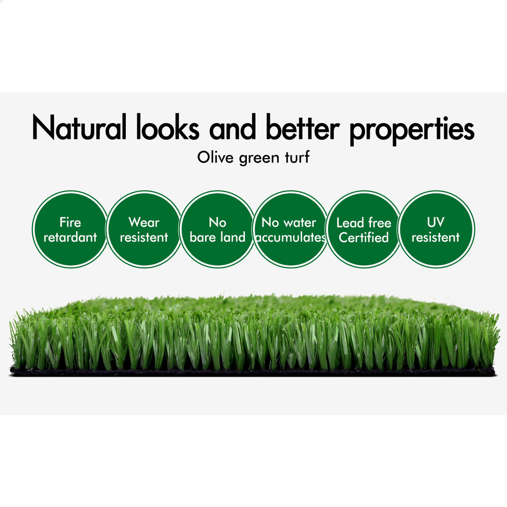 OTANIC Artificial Grass 10SQM Roll Synthetic Turf Fake Yarn Lawn 12mm 1x10m
