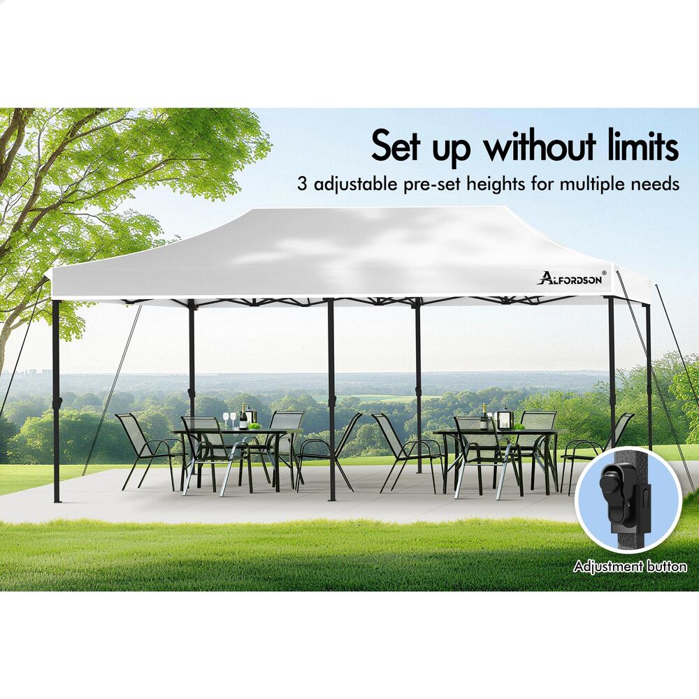 ALFORDSON Gazebo 3x6 Pop Up Tent Wedding Canopy White